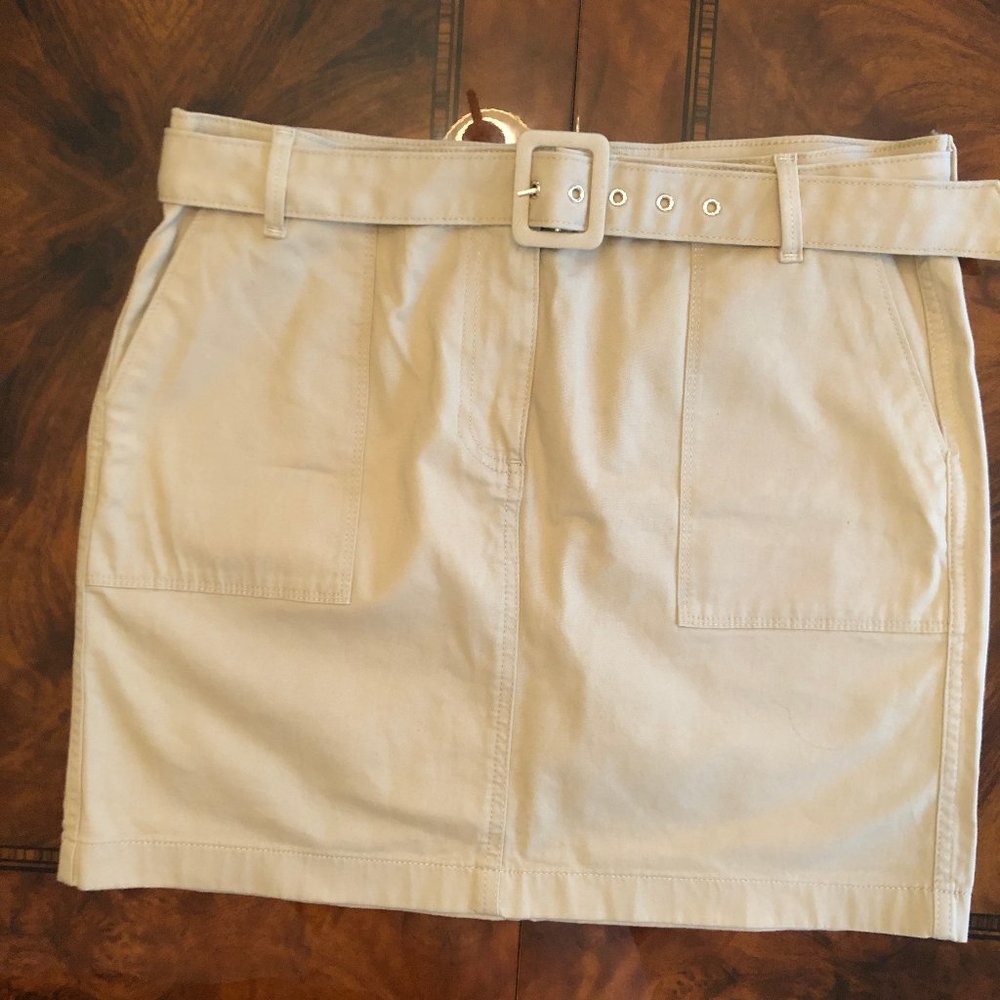 NWT WHBM Khaki Mini Skirt
